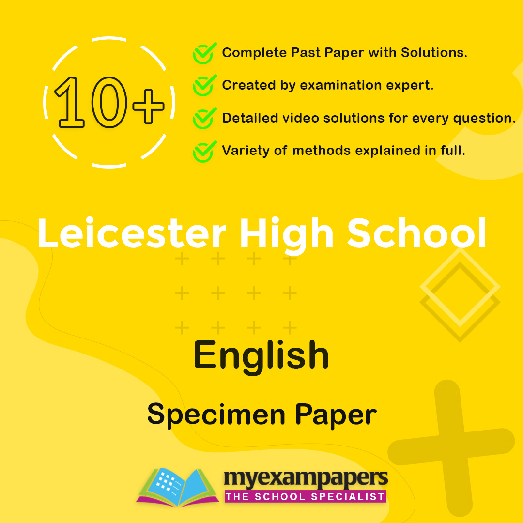 10+ Leicester High School English